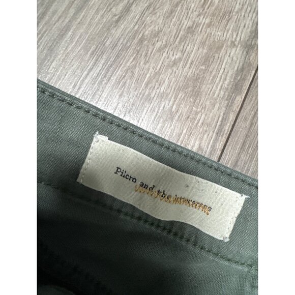 Pilcro and the Letterpress Olive Green Cotton Blend Straight-Leg Womens Pants Si - Picture 3 of 9